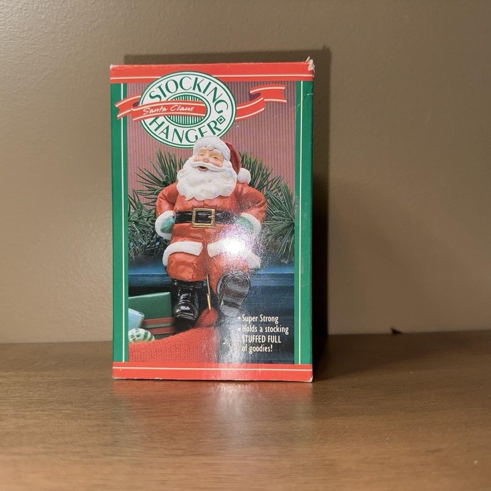 Vintage 1988 Hallmark Santa Claus Stocking Hanger QSH810-4 Christmas Mantel Deco